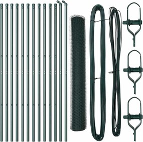 vidaXL Στύλος Περιφράξεων Πράσινο 25 x 1 μ (13 mm πλέγμα) Ατσάλι