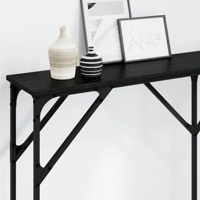 vidaXL Τραπέζι κονσόλας Μαύρη δρυς 140 x 23 x 75 cm