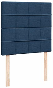 vidaXL Κρεβάτι Boxspring με Στρώμα Μπλε 90x200 εκ.Υφασμάτινο