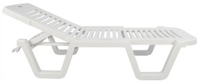 Ξαπλώστρα παραλίας Relax Πλαστική Λευκή Ανακλινόμενη 70x190x36εκ.