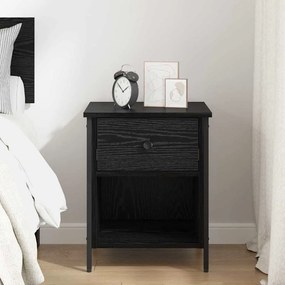 vidaXL Κομοδίνο Μαύρη δρυς 40 x 42 x 50 cm Επεξεργασμένο ξύλο