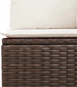 vidaXL Σετ Καναπέ Κήπου 9 pcs Καφέ και Λευκό συνθετικό ρατάν