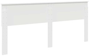 vidaXL Κεφαλάρι με κεφαλάρι Λαμπερό Λευκό 200 cm Επεξεργασμένο ξύλο