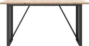 vidaXL Τραπέζι Τραπεζαρίας Πλαίσιο Ο Μασίφ Πεύκο/Ατσάλι