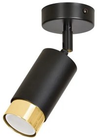 Σποτ Φωτιστικό Οροφής 1xGu10 Ατσάλι HIRO Made in Poland Emibig-965/1-Μαύρο-Χρυσό 965/1