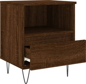 vidaXL Κομοδίνα 2 τεμ. Καφέ Δρυς 40 x 35 x 50 εκ. από Επεξεργ. Ξύλο