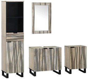 vidaXL Σετ Επίπλων Μπάνιου 4 pcs Καρυδιά Καφέ Επεξεργασμένο ξύλο