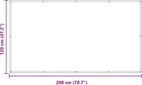 vidaXL Οθόνη Μπαλκονιού Άμμος 120 x 200 cm Ύφασμα Όξφορντ