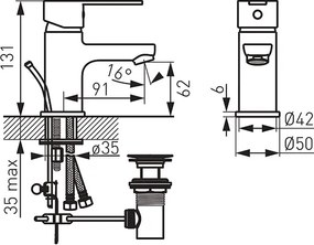 Ferro Savio BSV2 - Μπαταρία νιπτήρα χρωμέ