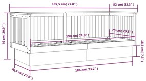 ΚΑΝΑΠΕΣ ΚΡΕΒΑΤΙ ΚΑΦΕ ΜΕΛΙ 75X190 ΕΚ. ΑΠΟ ΜΑΣΙΦ ΞΥΛΟ ΠΕΥΚΟΥ 821577