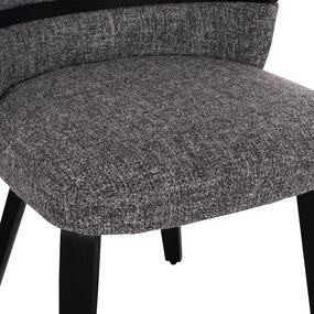 Καρέκλα Τραπεζαρίας DEKKER Γκρί Ύφασμα &amp; Plywood Μαύρο 50x60x80Υεκ. 2αδα 50x60x80 εκ.