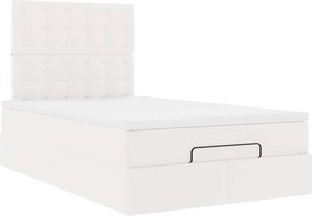 vidaXL Οθωμανικό κρεβάτι με στρώμα Λευκό 120x200cm Faux Leather