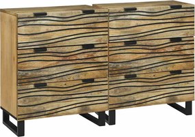 vidaXL Σετ Μπουφέδων 2 pcs Φυσικό 120 x 33,5 x 75 εκ
