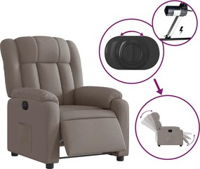 vidaXL Πολυθρόνα Ανακλινόμενη Ηλεκτρική Taupe Υφασμάτινη