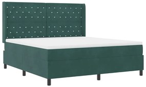 vidaXL Κρεβάτι με ελατήρια Σκούρο πράσινο 180 x 200 cm Βελούδο