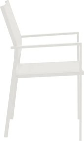 Πολυθρόνα Confidence pakoworld λευκό μέταλλο και λευκό textilene 54x54x86εκ