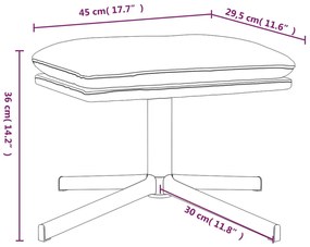 vidaXL Υποπόδιο Καφέ 45x29,5x36 εκ. από Γυαλιστερό Συνθετικό Δέρμα