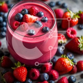 Intra Συλλεκτικό Ξύλινο Παζλ Plywood  4mm - Δροσιστικό ροζ Smoothie με φρέσκα φρούτα Σε Ξύλινο Κουτί - Διαστάσεις: 10x10 cm – 25 κομμάτια
