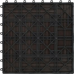 vidaXL Πλάκα Κατασκευής 11 pcs Σκούρο Καφέ 30 x 30 cm WPC
