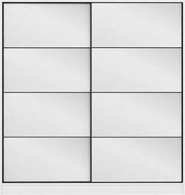 Διφυλλη Ντουλαπα Συρομενη Λευκο KALEO 52x180x190