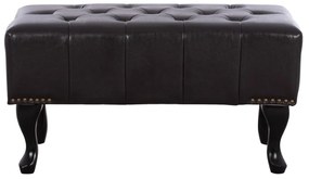 Ταμπουρέ Υποπόδιο ΕΜΜΑ τύπου CHESTERFIELD PU Σκούρο καφέ 80x44x39Y εκ. 80x44x39 εκ.