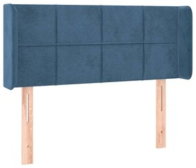 Κεφαλάρι με Πτερύγια Σκούρο Μπλε 103x16x78/88 εκ. Βελούδινο - Μπλε