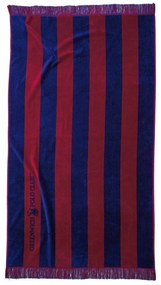 Πετσέτα Θαλάσσης Βαμβακερή 90x170εκ. Essential 3724 Κόκκινη-Μπλε Greenwich Polo Club