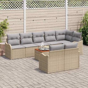 vidaXL Σετ Καναπέ Κήπου 9 pcs Beige, λευκό