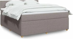 vidaXL Κρεβάτι Boxspring με Στρώμα Taupe 180x200 εκ. Υφασμάτινο
