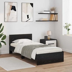 vidaXL Σκελετός Κρεβατιού Μαύρη Δρυς 80 x 200 cm Επεξεργασμένο Ξύλο