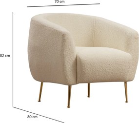Πολυθρόνα Κρέμα ESES BOUCLETTE 80x70x82