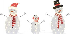 vidaXL Φωτιζόμενη Οικογένεια Χιονάνθρωπων 3 pcs Θερμό λευκό