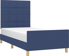 vidaXL Σκελετός Κρεβατιού Χωρίς Στρώμα Μπλε 90x190 εκ. Υφασμάτινο