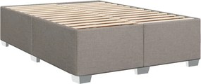 vidaXL Κρεβάτι Boxspring με Στρώμα Taupe 140x190 εκ. Υφασμάτινο