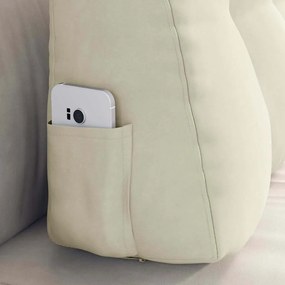 vidaXL Μαξιλάρι Πλάτης Κρεμ 80 x 24 x 50 εκ Βελούδο