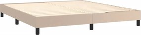 vidaXL Κρεβάτι Boxspring με Στρώμα Καπουτσίνο 180x200 εκ. Συνθ. Δέρμα