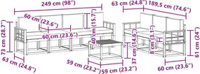 vidaXL Σειρά Καναπέ Εξωτερικού 7 pcs