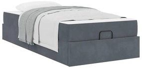 vidaXL Σκελετός κρεβατιού με στρώμα 2 pcs Σκούρο Γκρι Βελούδο