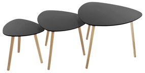 Βοηθητικά Τραπεζάκια (Σετ 3τμχ) A-S Mileo Black 157052G