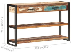 vidaXL Κονσόλα 120 x 30 x 75 εκ. από Μασίφ Ανακυκλωμένο Ξύλο
