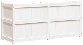 vidaXL Ζαρντινιέρα Λευκή 150 x 50 x 70 εκ. από Μασίφ Ξύλο Πεύκου