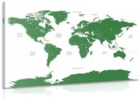 Εικόνα χάρτη του κόσμου με μεμονωμένες πολιτείες σε πράσινο - 120x80