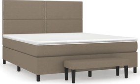vidaXL Κρεβάτι Boxspring με Στρώμα Taupe 180x200 εκ. Υφασμάτινο