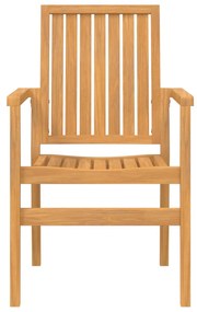 vidaXL Καρέκλες Κήπου Στοιβαζόμενες 2 τεμ. 56,5x57,5x91 εκ. Μασίφ Teak