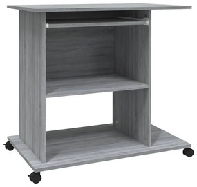 VidaXL Γραφείο Υπολογιστή Γκρι Sonoma 80x50x75 εκ. Επεξεργασμένο Ξύλο