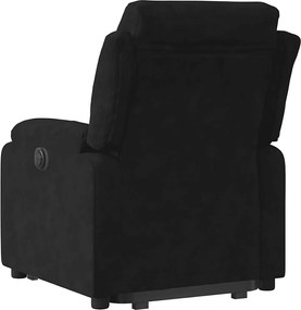 vidaXL Πολυθρόνα Ανακλινόμενη με Ανύψωση Μαύρο Βελούδινη