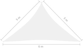Πανί Σκίασης Τρίγωνο Λευκό 5 x 5 x 6 μ. από Ύφασμα Oxford - Λευκό