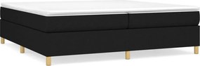 vidaXL Κρεβάτι Boxspring με Στρώμα Μαύρο 200x200 εκ. Υφασμάτινο