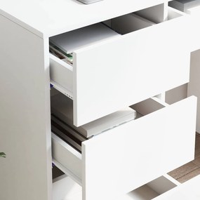 vidaXL Γραφείο με συρτάρι Λευκό 90 x 37.5 x 75 εκ Επεξεργασμένο ξύλο