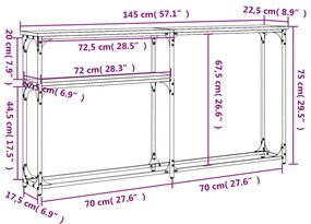 Τραπέζι Κονσόλα Γκρι Sonoma 145x22,5x75 εκ. Επεξεργασμένο Ξύλο - Γκρι